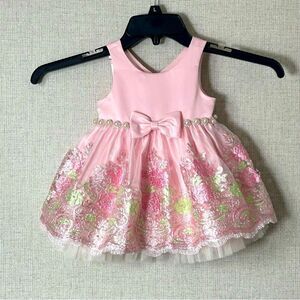American Princess Baby Dress with Pearls and Embellishments 12 mo Formal Sparkle
